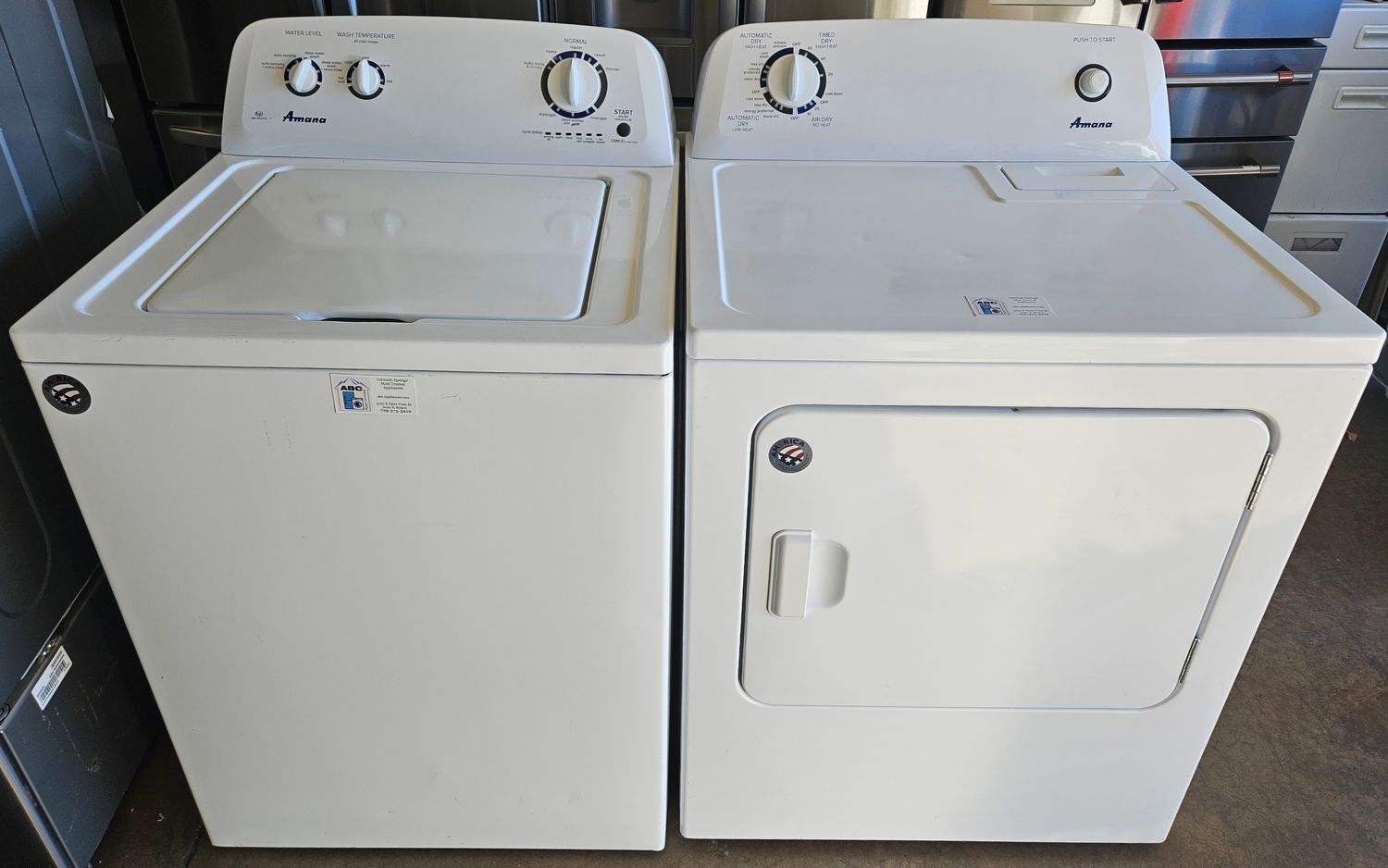 USED Amana Top Load Washer (3.5cu.ft.) &amp; Large Capacity Electric Dryer (6.5cu.ft.)