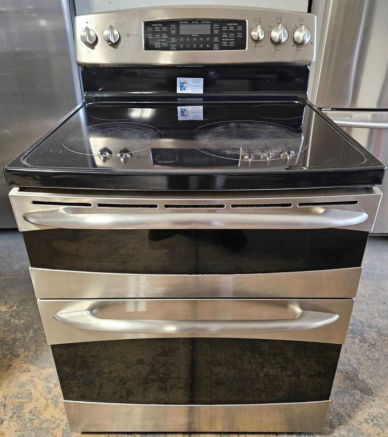 USED 30in GE Electric 5-Burner Glass-Top Range in Stainless Steel