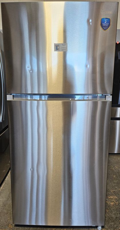 NEW! 21 cu.ft. Midea Garage Ready Top Freezer Refrigerator in Stainless Steel
