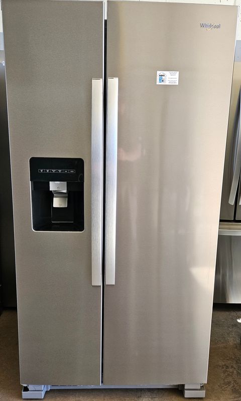 NEW! 24 cu.ft. Whirlpool Side-by-Side Refrigerator in Stainless Steel