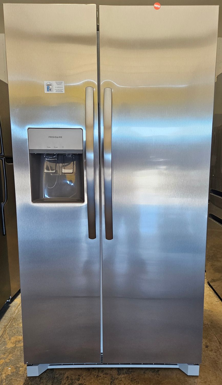 NEW! 26 cu.ft. Frigidaire Side-by-Side Refrigerator in Stainless Steel