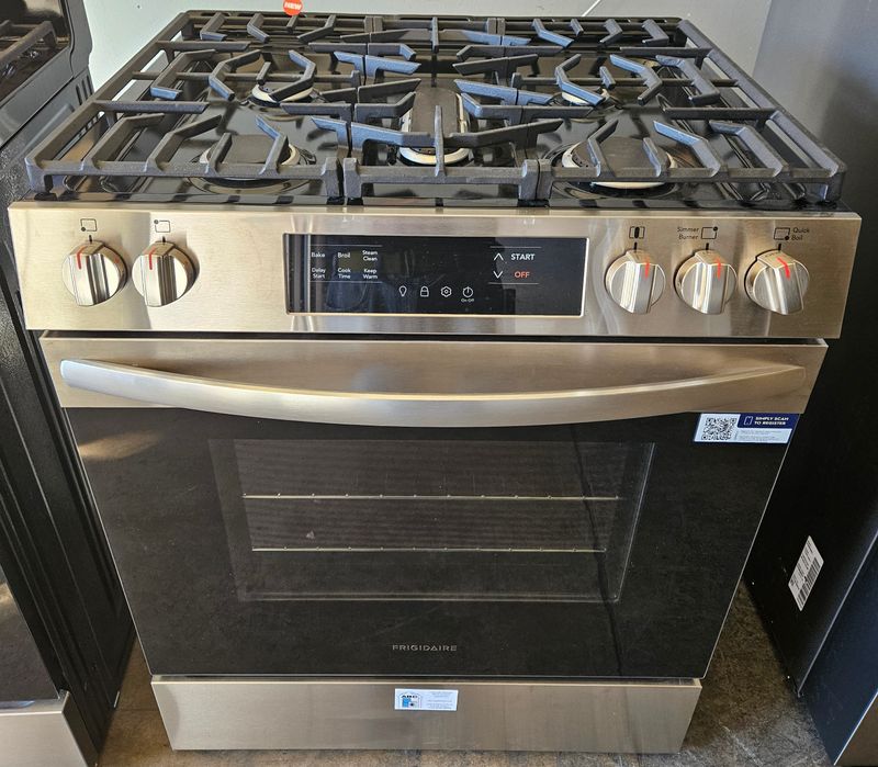 NEW! Frigidaire 30&quot; Gas Range with Steam Clean in Stainless Steel