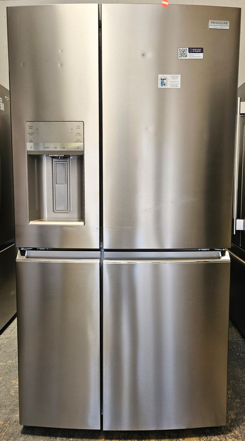 NEW! Frigidaire Gallery 22 Cu. Ft. Counter-Depth 4-Door Refrigerator in Stainless Steel