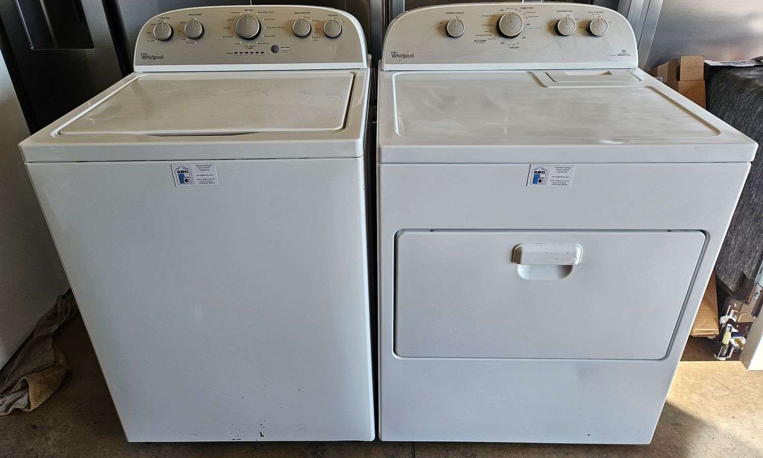 USED Whirlpool Top Load Washer (4.3cu.ft.) & Large Capacity Electric Dryer (7.0cu.ft.) USED Whirlpool Top Load Washer (4.3cu.ft.) & Large Capacity Electric Dryer (7.0cu.ft.)