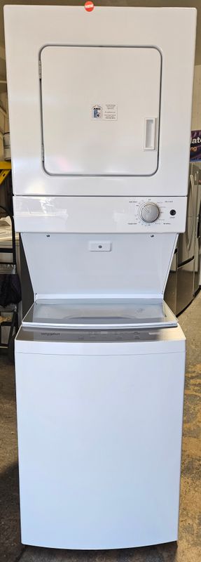 NEW! 24&quot; Whirlpool 1.6 cu.ft Electric Stacked Laundry Center 6 Wash cycles and AutoDry