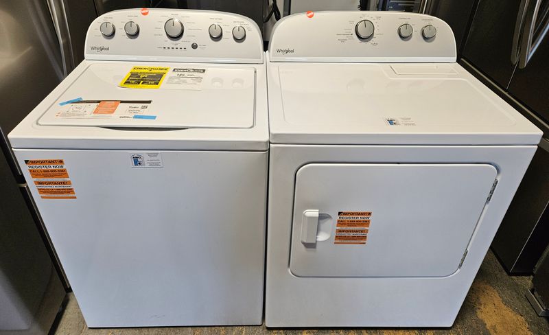 NEW! Whirlpool Top Load Washer (3.5cu.ft.) & Large Capacity Electric Dryer (7.0cu.ft.) NEW! Whirlpool Top Load Washer (3.5cu.ft.) & Large Capacity Electric Dryer (7.0cu.ft.)