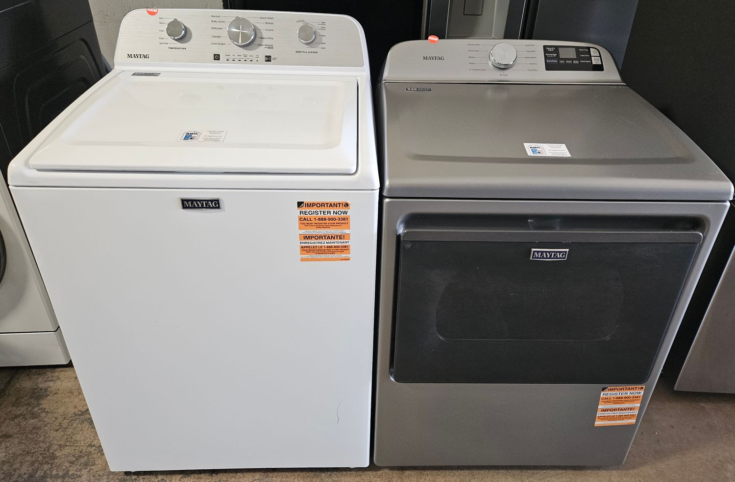 NEW! Mismatched Maytag Top Load Washer (4.5cu.ft.) &amp; Large Capacity Electric Dryer (7.4cu.ft.)
