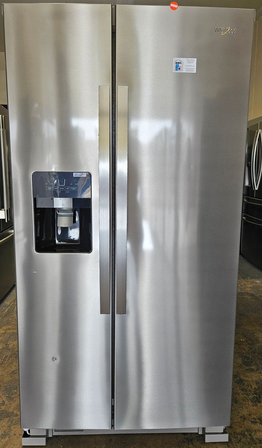 NEW! 24.6cu.ft. Whirlpool Stainless Steel Side-by-Side Refrigerator NEW! 24.6cu.ft. Whirlpool Stainless Steel Side-by-Side Refrigerator