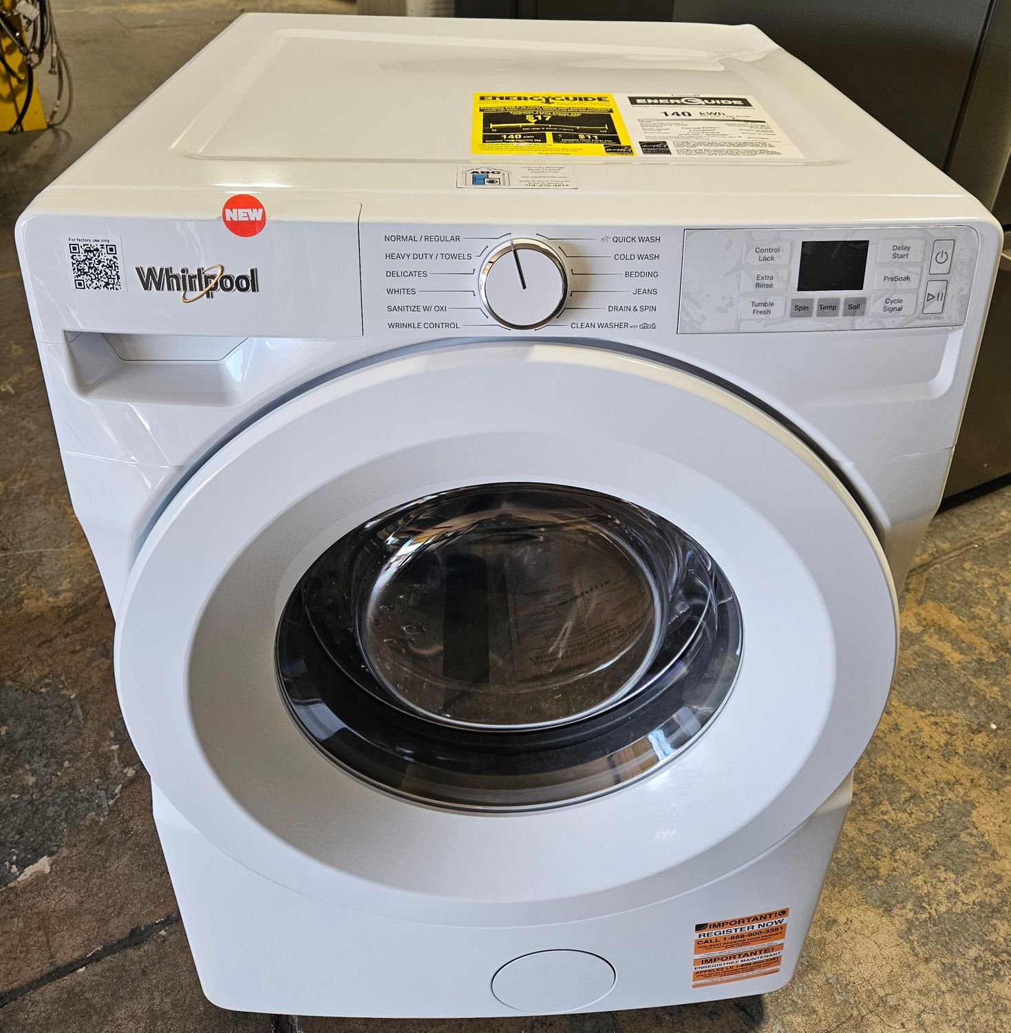 NEW! Whirlpool Front Load Washer (4.5cu.ft.)