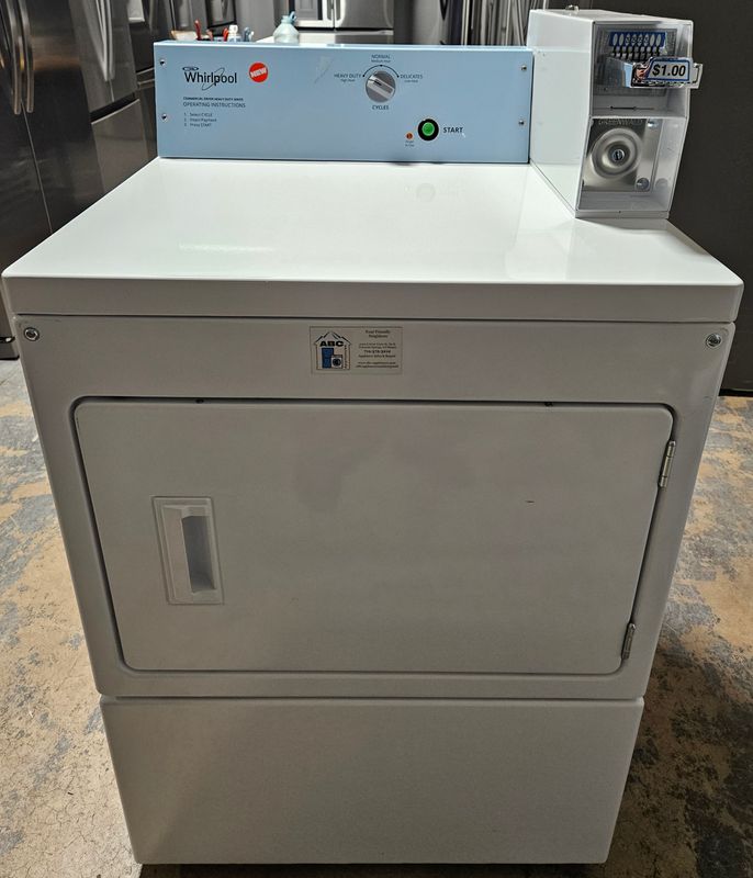 NEW! Whirlpool Commercial Electric Super-Capacity Dryer w/Coin Slide (7.4cu.ft.)