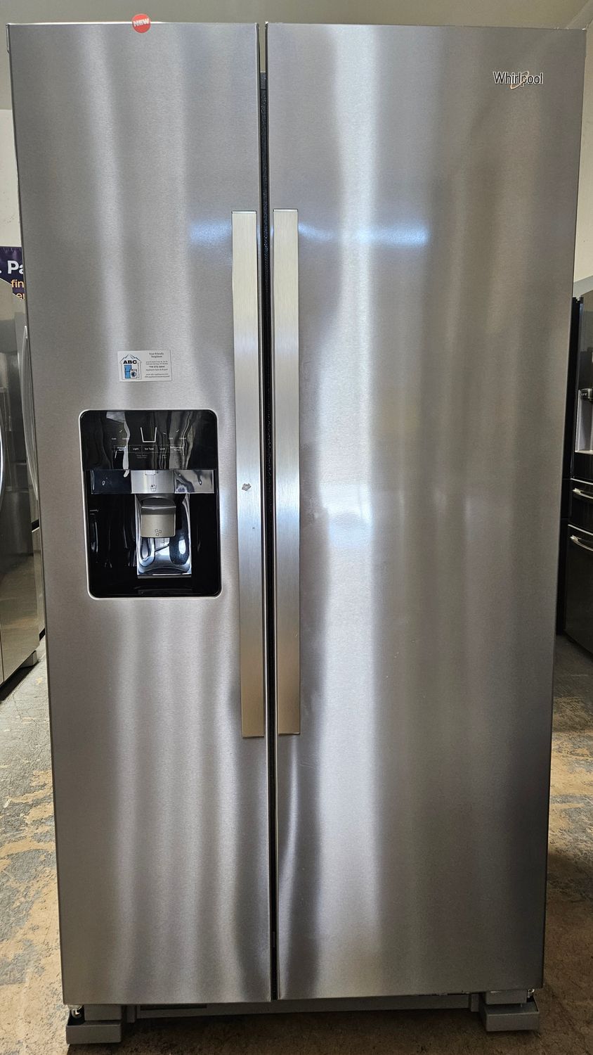 NEW! 24.6cu.ft. Whirlpool Stainless Steel Side-by-Side Refrigerator