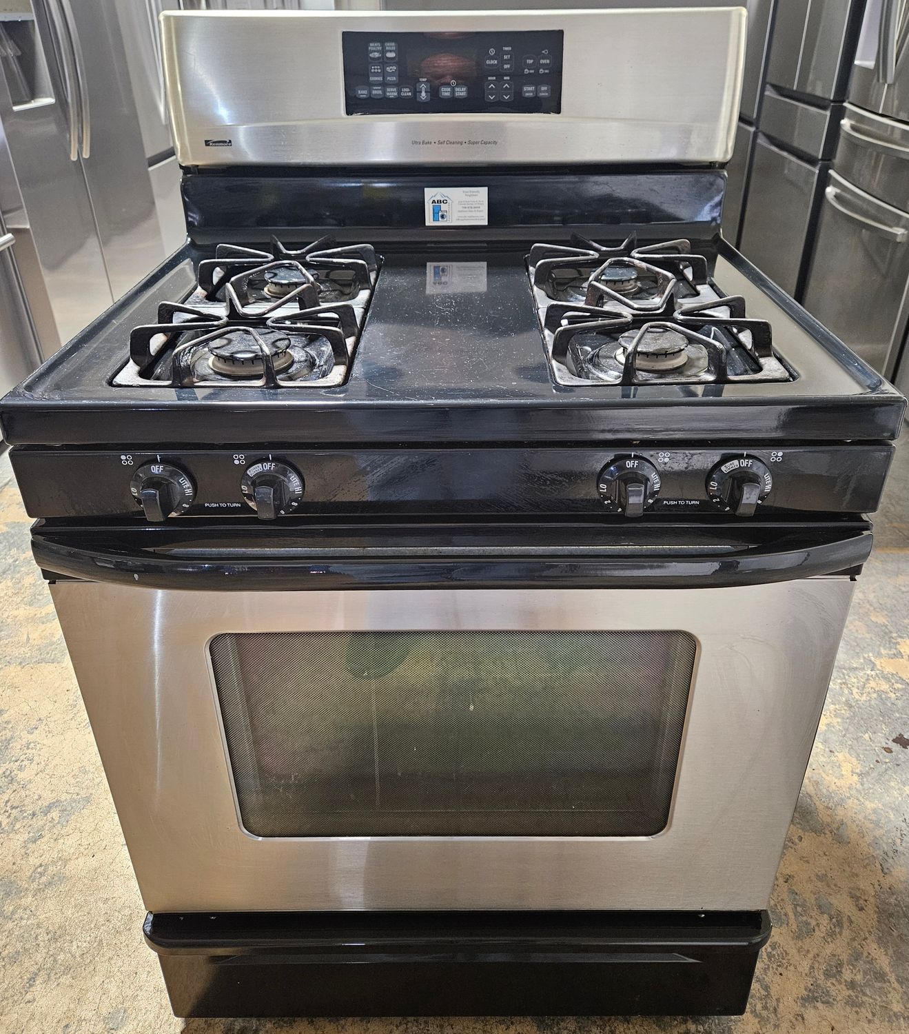 USED 30in Kenmore Gas 4-Burner Range in Black USED 30in Kenmore Gas 4-Burner Range in Black