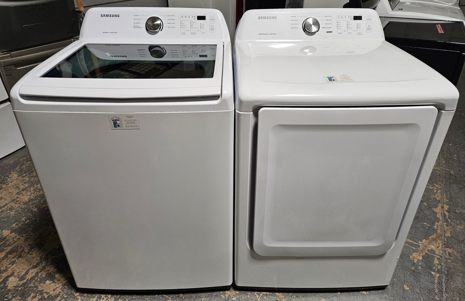 USED Samsung Top Load Washer (4.5cu.ft.) & Large Capacity Electric Dryer (7.2cu.ft.) USED Samsung Top Load Washer (4.5cu.ft.) & Large Capacity Electric Dryer (7.2cu.ft.)