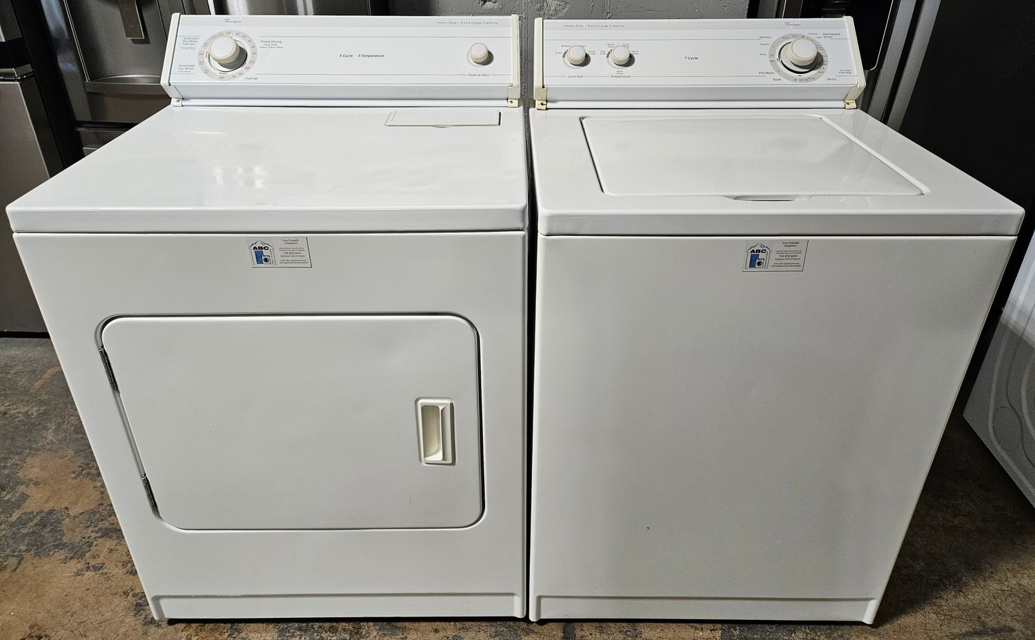 USED Whirlpool Top Load Washer (3.7cu.ft.) &amp; Large Capacity Electric Dryer (7.0cu.ft.)