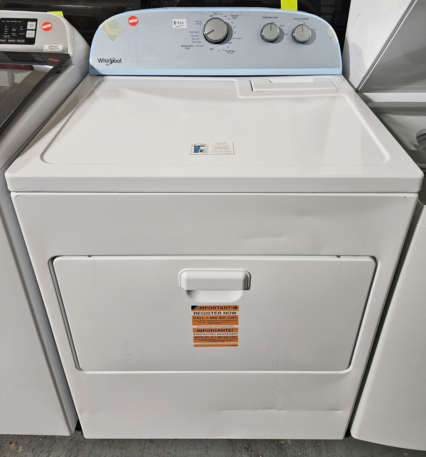 NEW! Whirlpool Heavy Duty Large Capacity Electric Dryer (7.0cu.ft.)