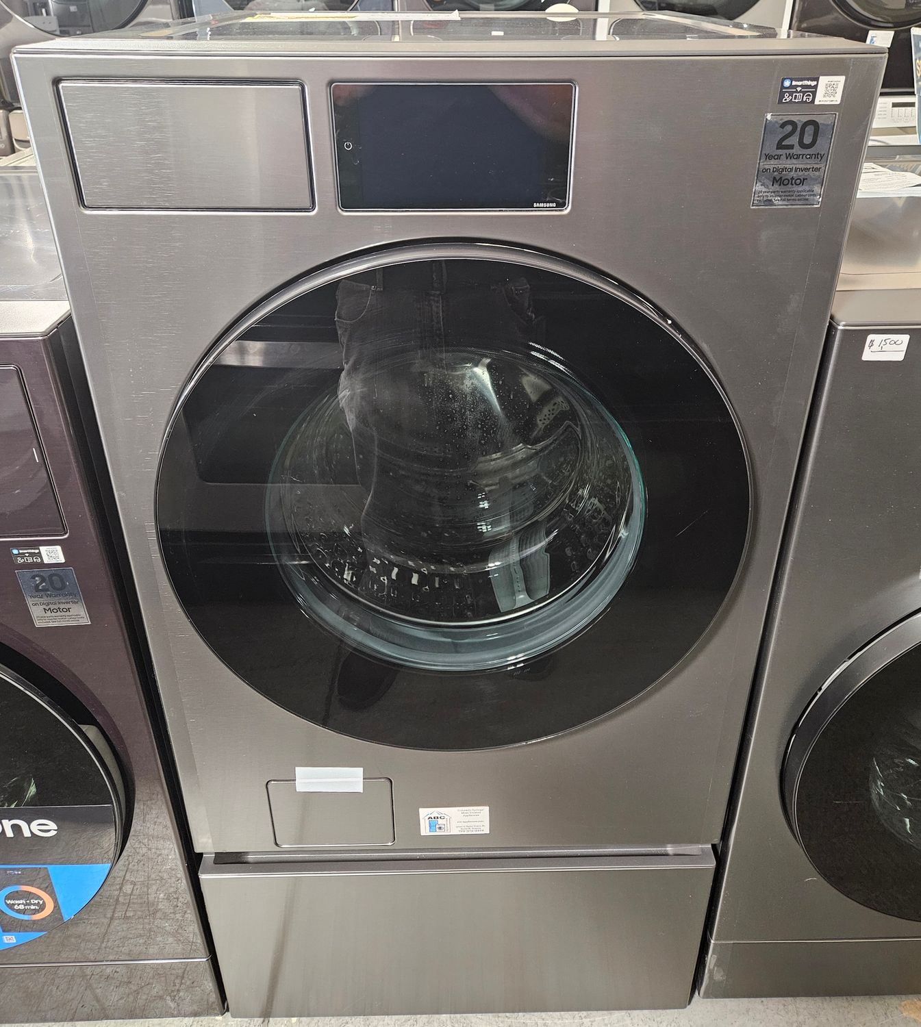 NEW! Samsung Bespoke AI Front Load Washer (5.3cu.ft.) w/ Pedestal