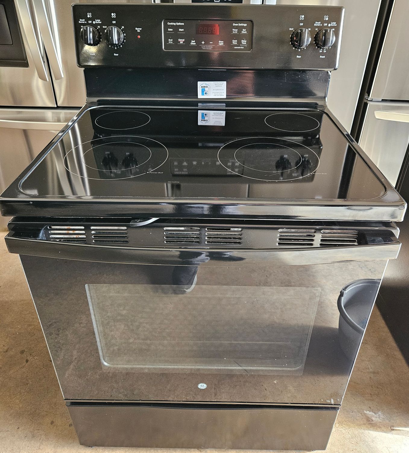USED 30in GE Black 4-Burner Glass-top Range