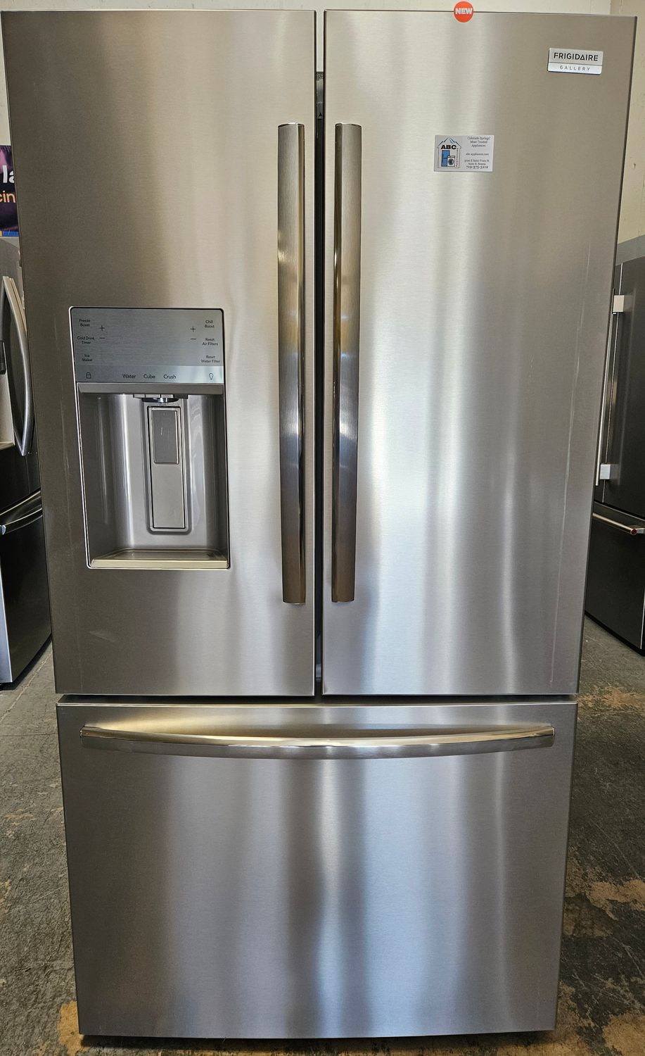 NEW! 23 cu.ft. Frigidaire Gallery Counter-Depth French Door Refrigerator in Stainless NEW! 23 cu.ft. Frigidaire Gallery Counter-Depth French Door Refrigerator in Stainless