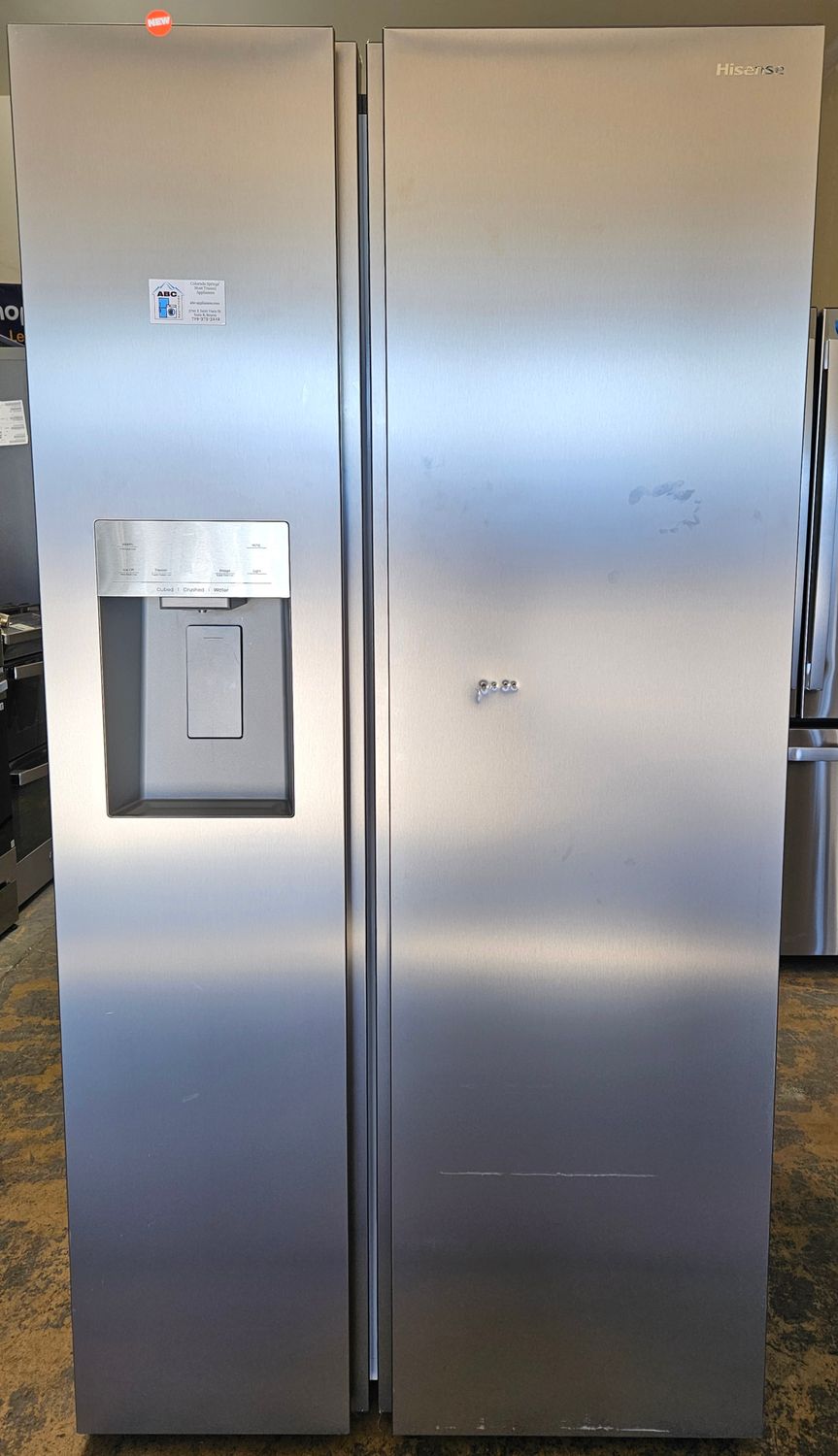 NEW! 29.1 cu.ft. Hisense Standard Depth Side-by-Side Refrigerator in Stainless Steel