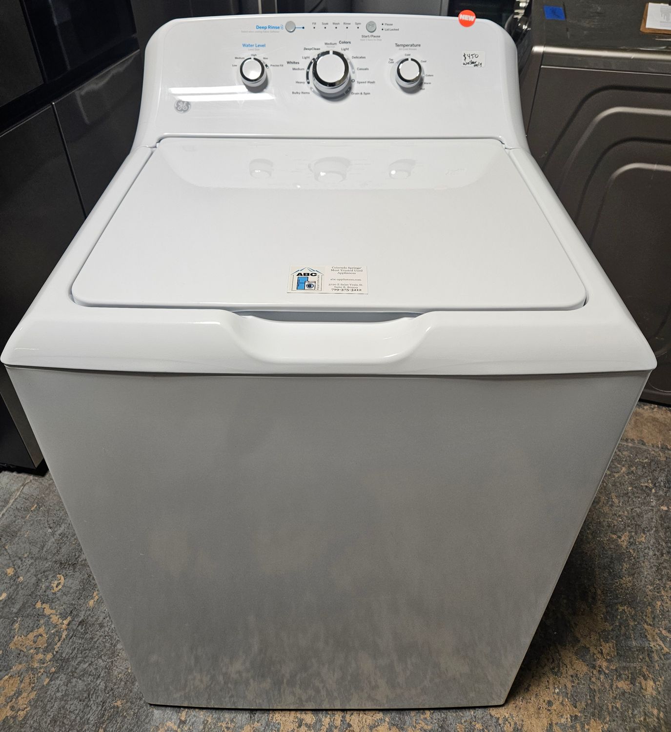 NEW! GE Top Load Washer w/Stainless Steel Basket (4.5cu.ft.)