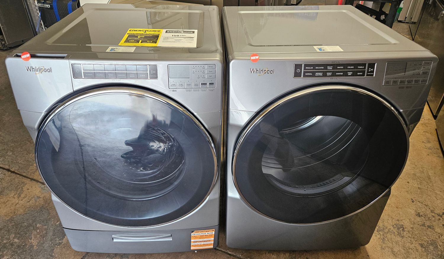 NEW! Whirlpool Front Load Washer (5.0cu.ft.) &amp; Large Capacity Electric Dryer (7.4cu.ft.)