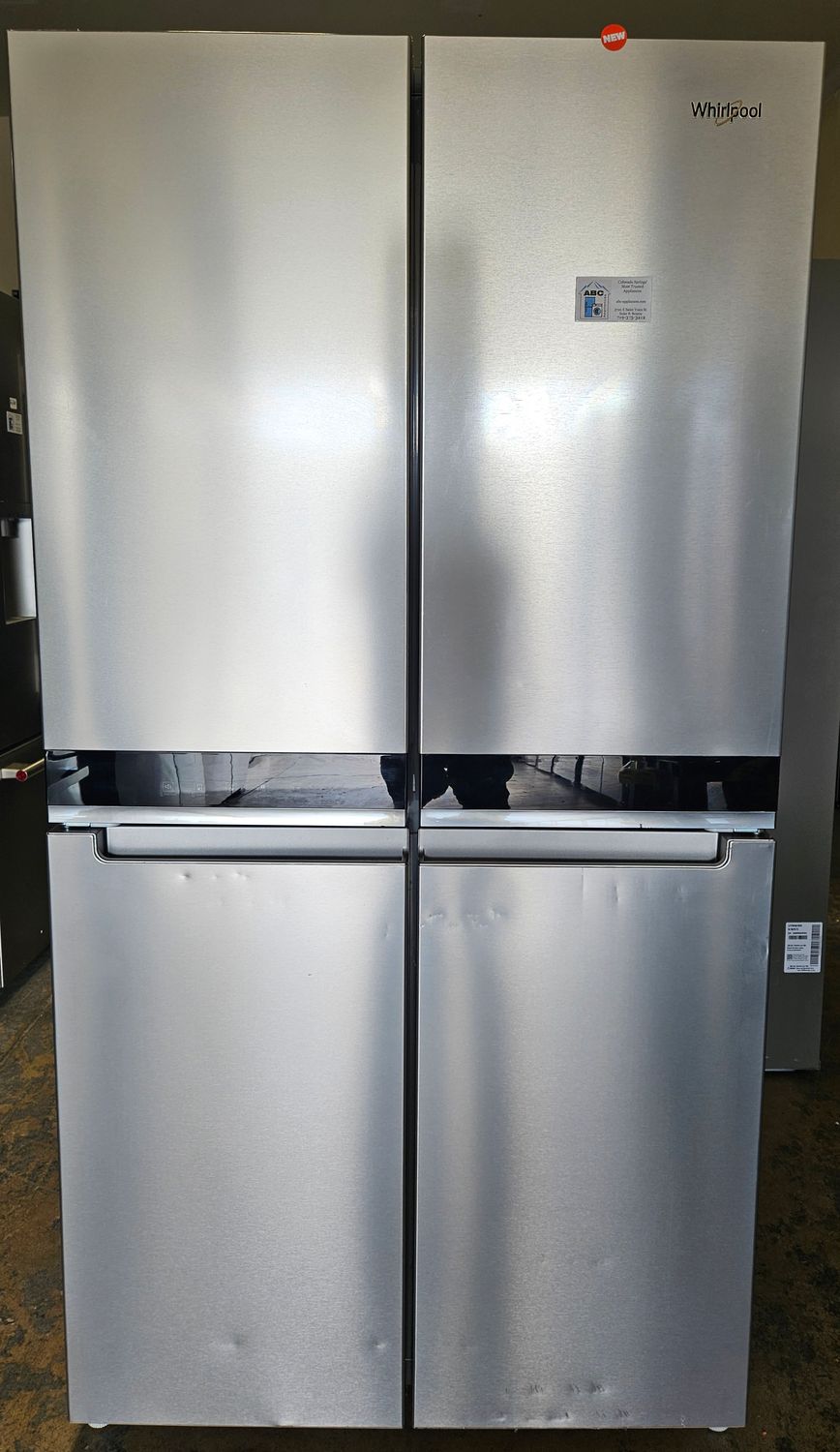 NEW! 19.4cu.ft. Whirlpool 4 Door Counter-Depth Stainless Steel Refrigerator