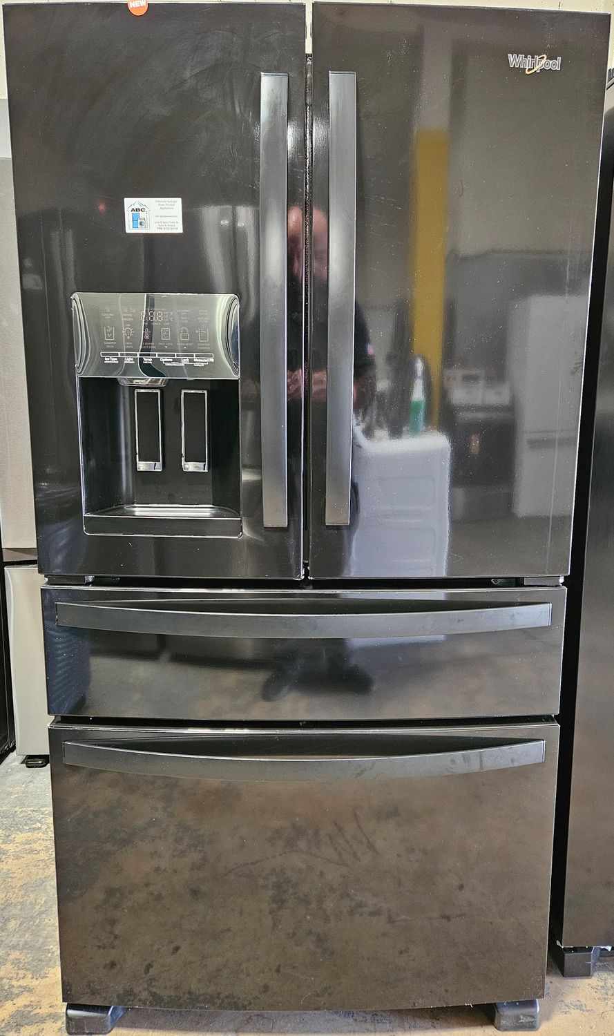 NEW! 25cu.ft. Whirlpool Four-Door French Door Refrigerator in Black NEW! 25cu.ft. Whirlpool Four-Door French Door Refrigerator in Black