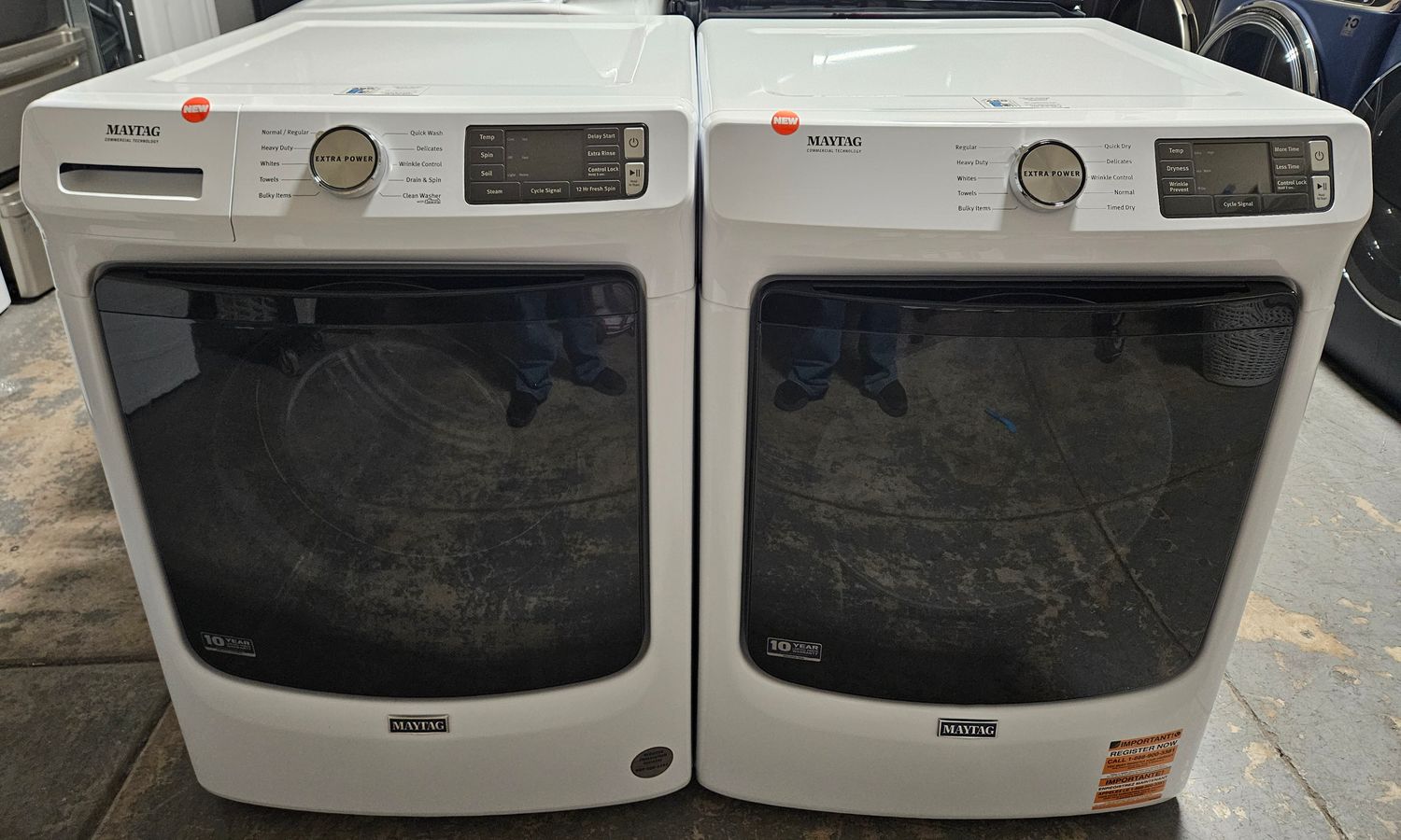 NEW! Maytag Front Load Washer (4.5cu.ft.) &amp; Large Capacity Electric Dryer (7.3cu.ft.)