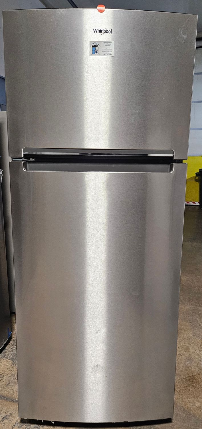 NEW! 18 cu.ft. Whirlpool Top Freezer Refrigerator in Stainless Steel
