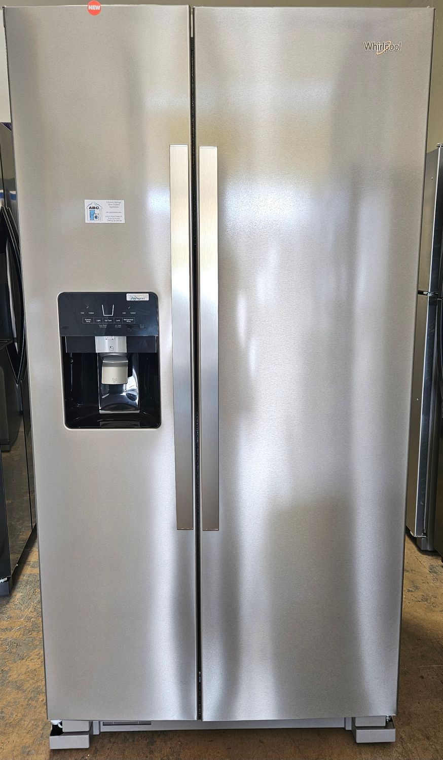 NEW! 24.6cu.ft. Whirlpool Stainless Steel Side-by-Side Refrigerator