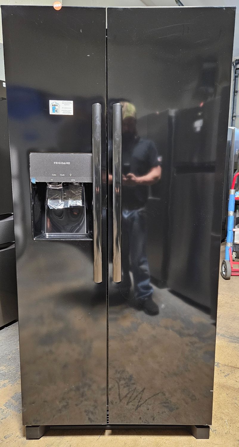 NEW! 22cu.ft. 33" Frigidaire Standard-Depth Side-by-Side Refrigerator in Black