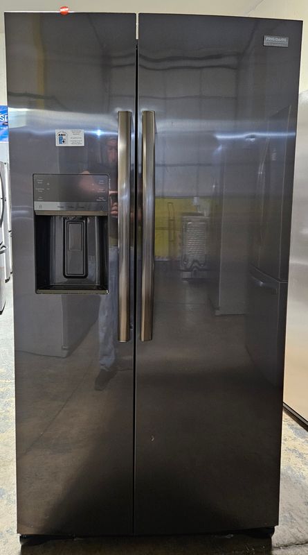 NEW! 22cu.ft. Frigidaire Gallery Counter-Depth Side-by-Side Refrigerator in Black Stainless Steel