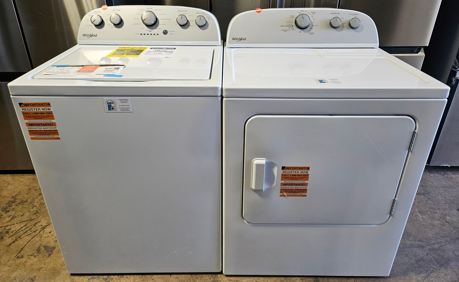 NEW! Whirlpool Top Load Washer (3.5cu.ft.) &amp; Large Capacity Electric Dryer (7.0cu.ft.)