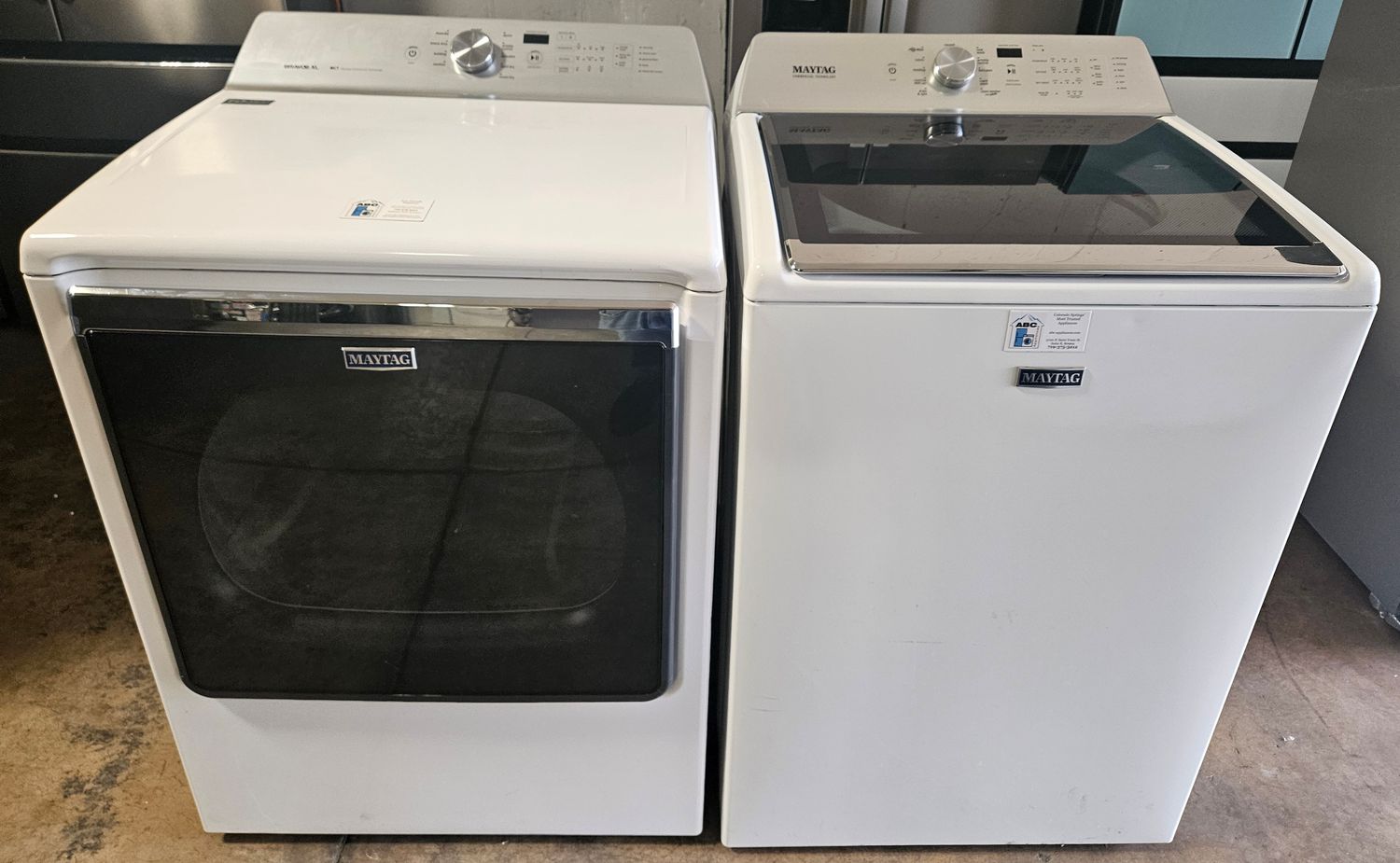 USED Maytag Top Load Washer (5.2cu.ft.) &amp; Large Capacity Electric Dryer (8.8cu.ft.)