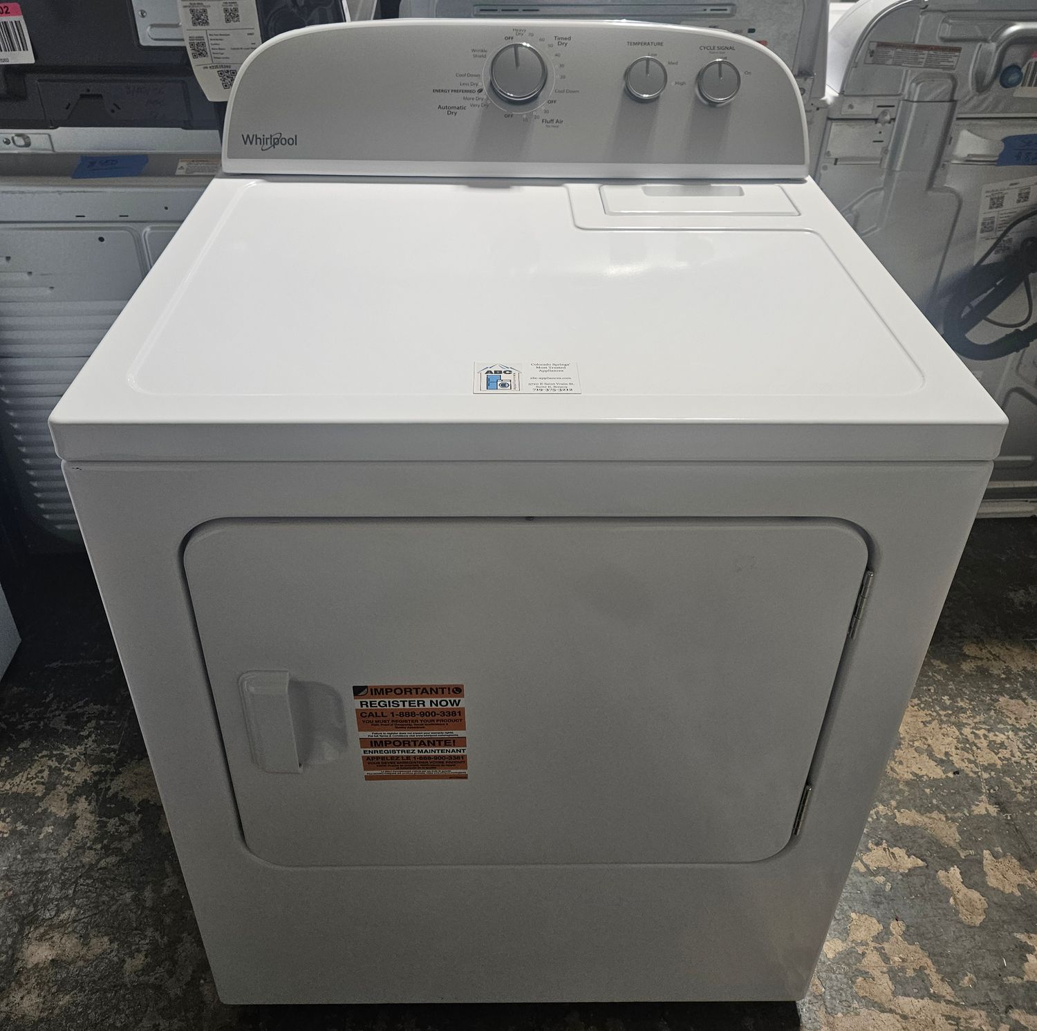 NEW! Whirlpool Heavy Duty Large Capacity Electric Dryer (7.0cu.ft.)