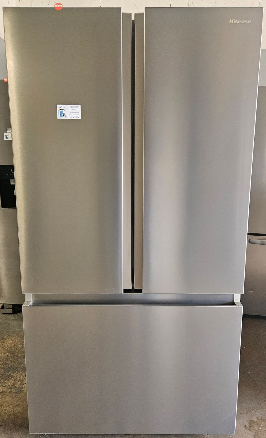 NEW! 26.6cu.ft. HiSense PureFlat Standard Depth French Door Refrigerator in Stainless Steel