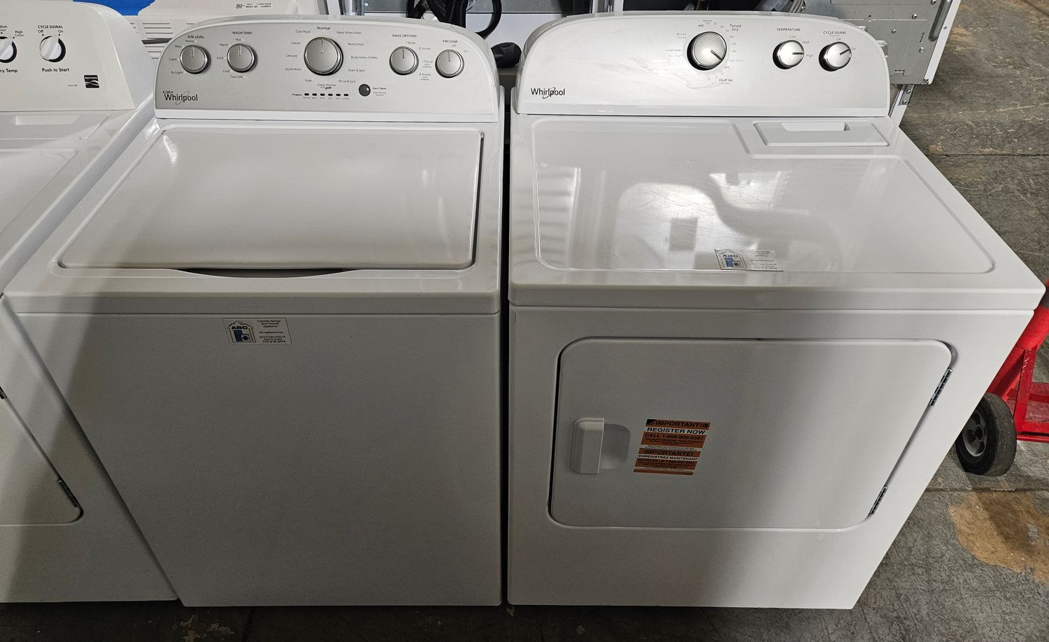USED Whirlpool Top Load Washer (4.3cu.ft.) &amp; Large Capacity Electric Dryer (7.0cu.ft.)