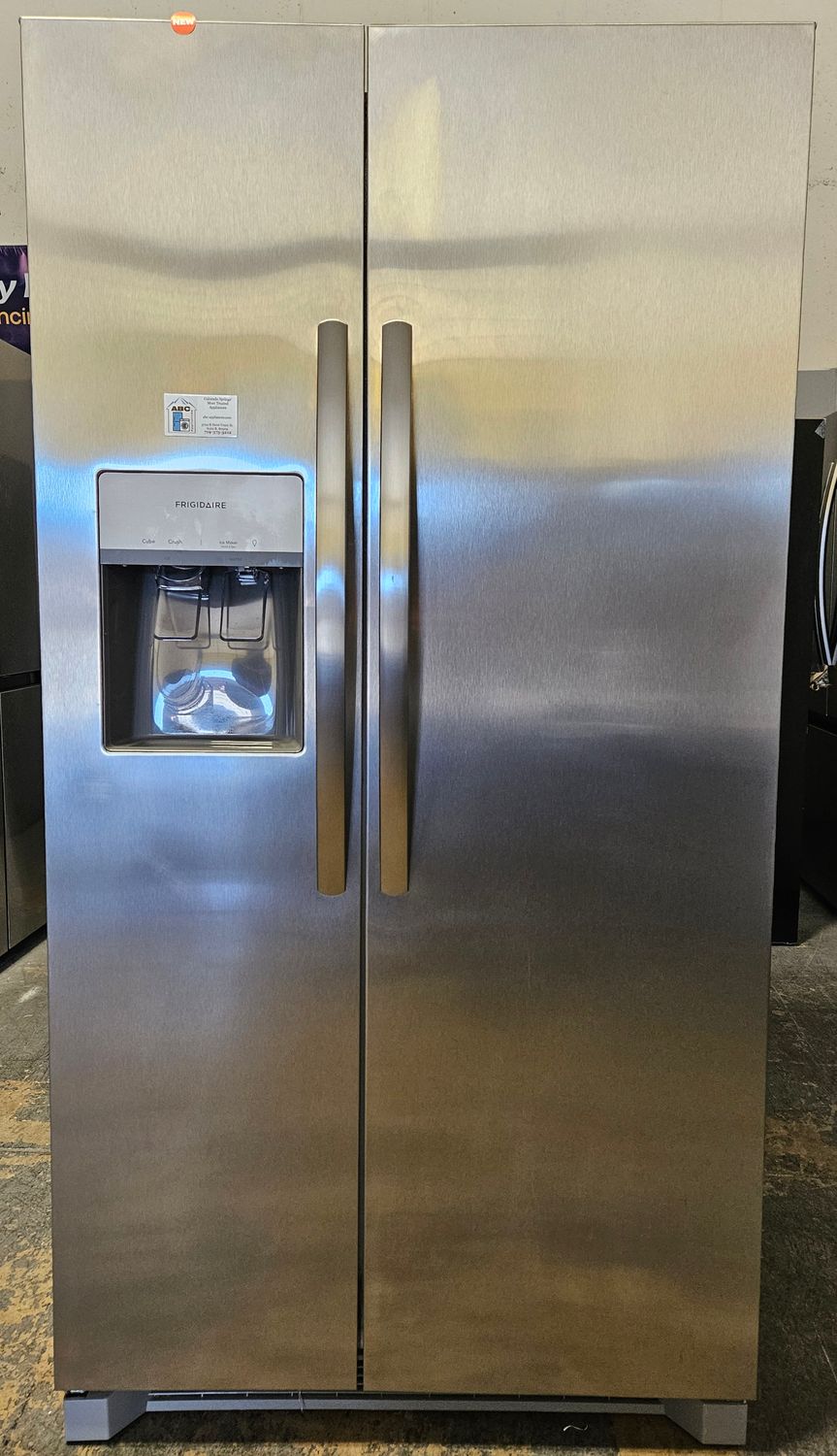 NEW! 22cu.ft. Frigidaire Counter-Depth Side-by-Side Refrigerator in Stainless Steel