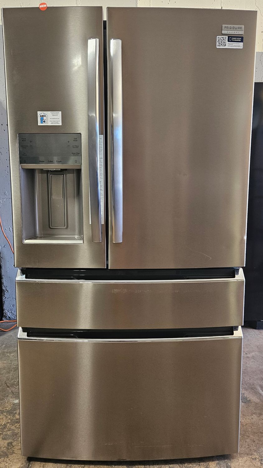 NEW! 26cu.ft. Frigidaire Gallery Standard-Depth 4-door French Door Refrigerator in Stainless Steel