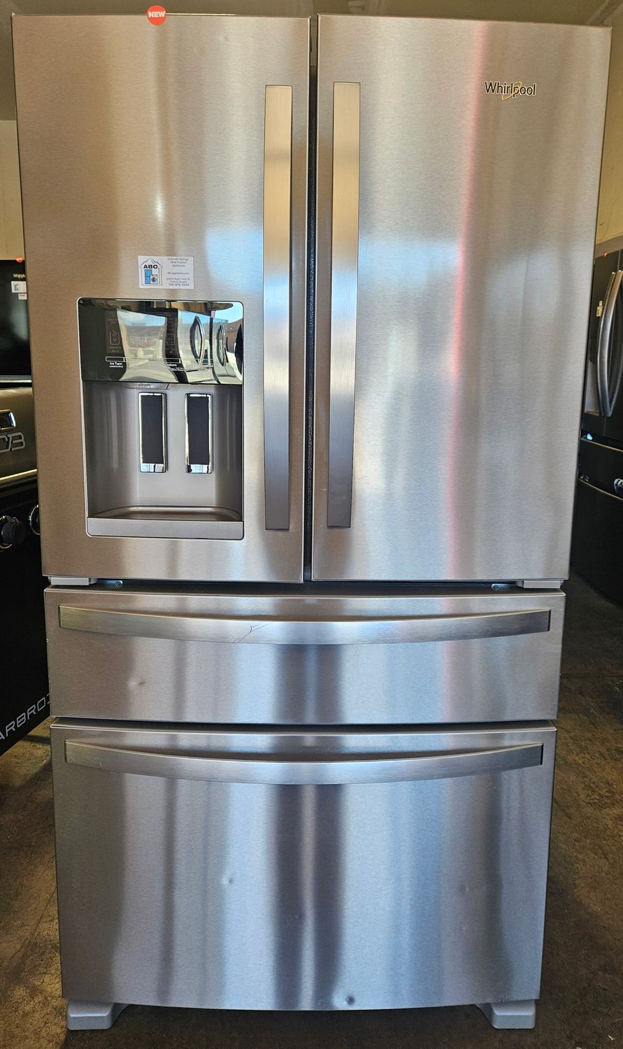 NEW! 25cu.ft. Whirlpool Four-Door French Door Refrigerator in Stainless Steel