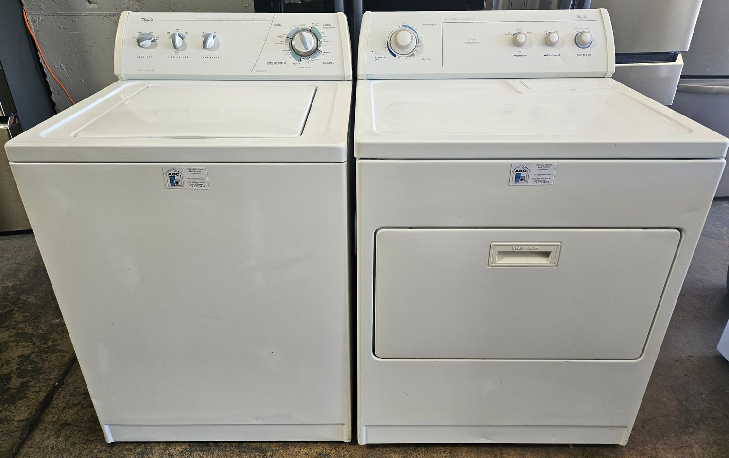 USED Whirlpool Top Load Washer (3.2cu.ft.) &amp; Large Capacity Electric Dryer (7.0cu.ft.)