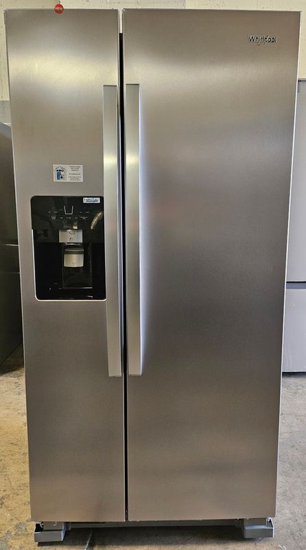 NEW! 21 cu.ft. Whirlpool 33-inch Wide Side-by-Side Refrigerator in Stainless Steel
