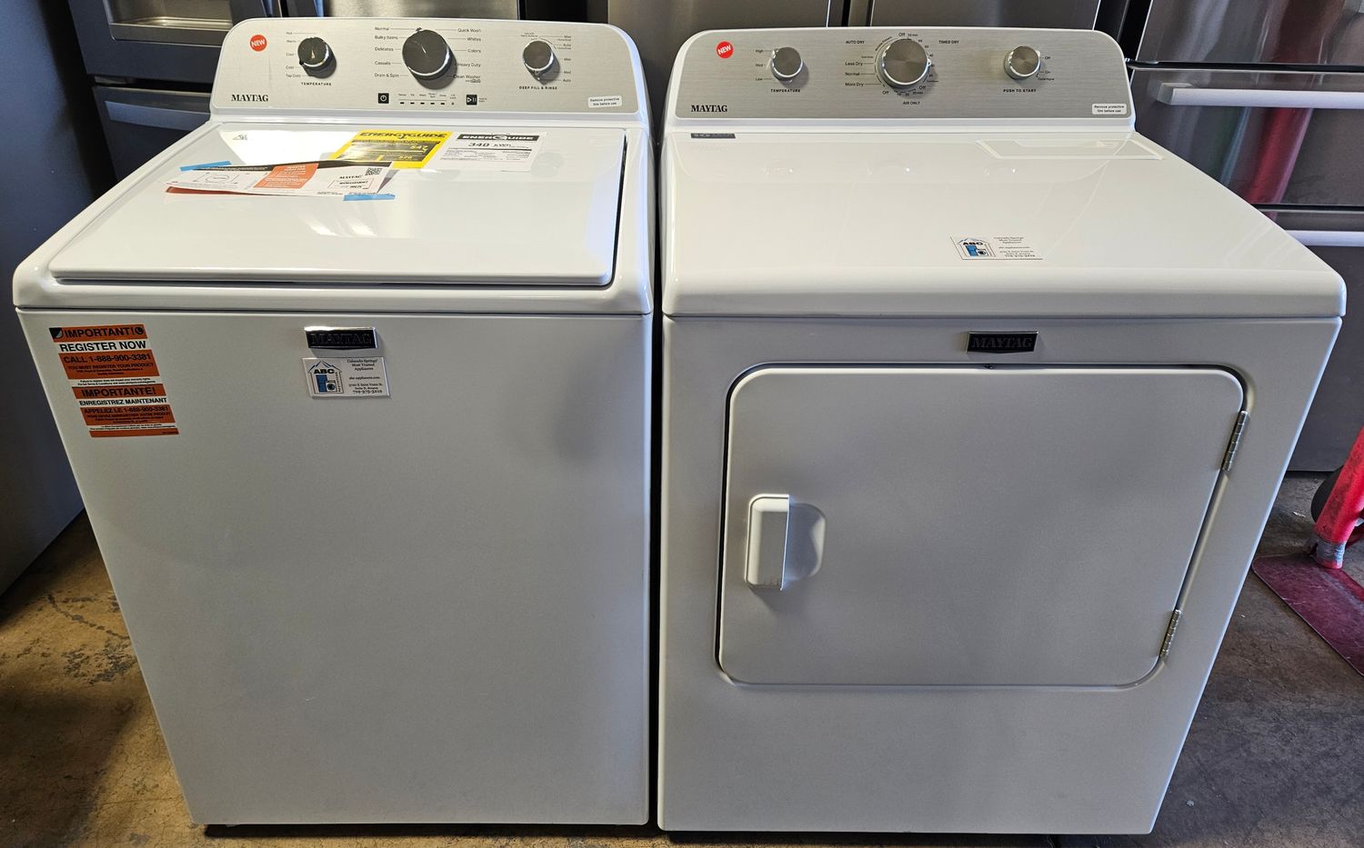 NEW! Maytag Top Load Washer (4.5cu.ft.) &amp; Large Capacity Electric Dryer (7.4cu.ft.)