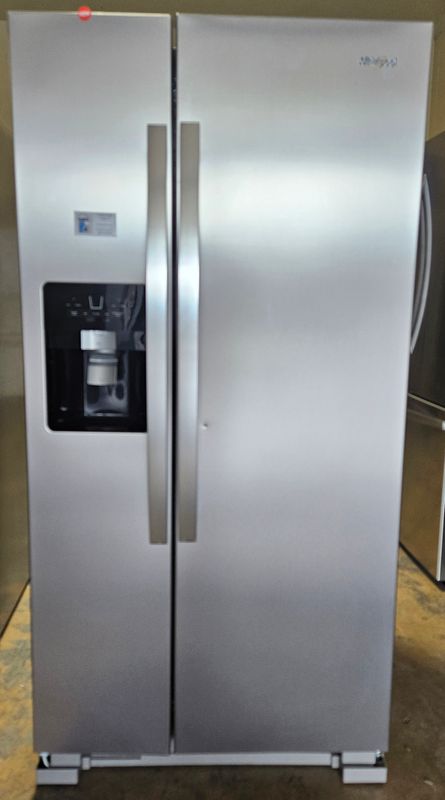 NEW! 21 cu.ft. Whirlpool 33-inch Wide Side-by-Side Refrigerator in Stainless Steel