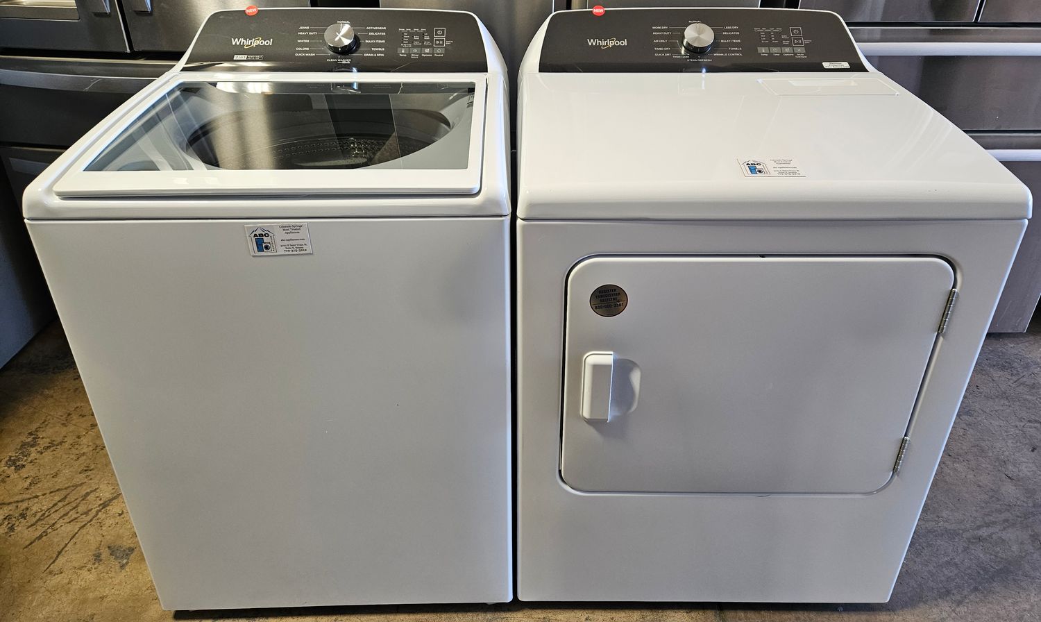 NEW! Whirlpool Top Load Washer (4.8cu.ft.) &amp; Large Capacity Electric Dryer (7.0cu.ft.)