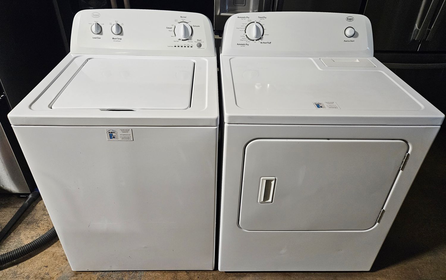 USED Roper Top Load Washer (3.5cu.ft.) &amp; Large Capacity Electric Dryer (6.5cu.ft.)