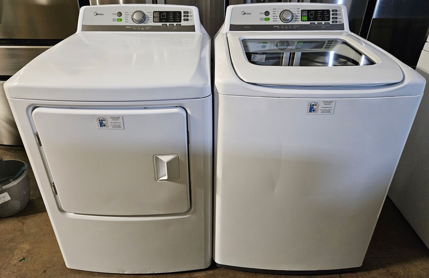 USED Midea Top Load Washer (4.1cu.ft.) &amp; Large Capacity Electric Dryer (6.7cu.ft.)