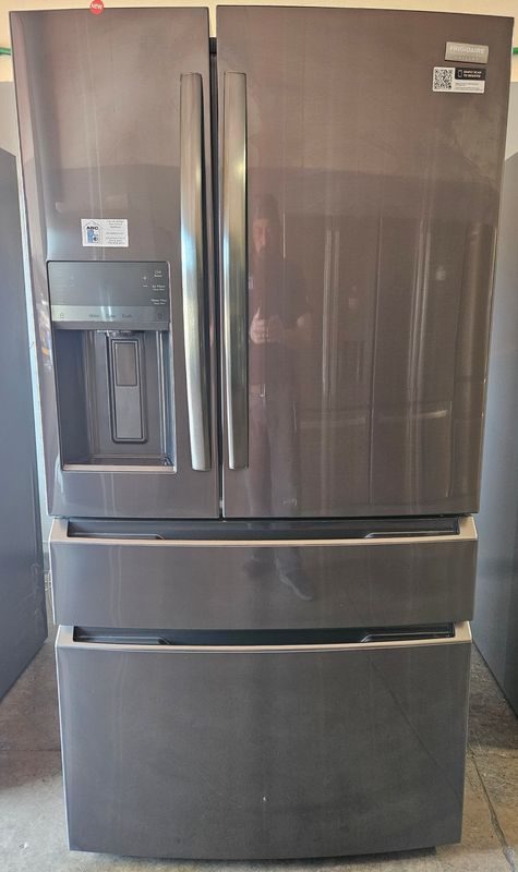 NEW! 22cu.ft. Frigidaire Gallery Counter-Depth 4-Door French Door Refrigerator in Black Stainless