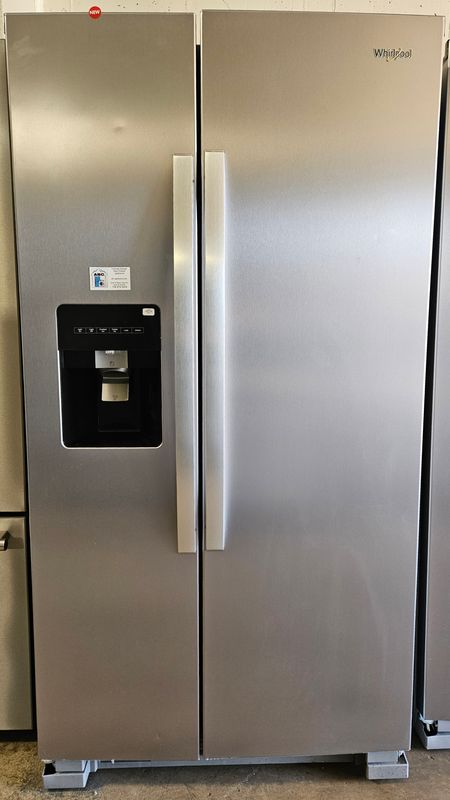NEW! 24cu.ft. Whirlpool Side-by-Side Refrigerator in Stainless Steel
