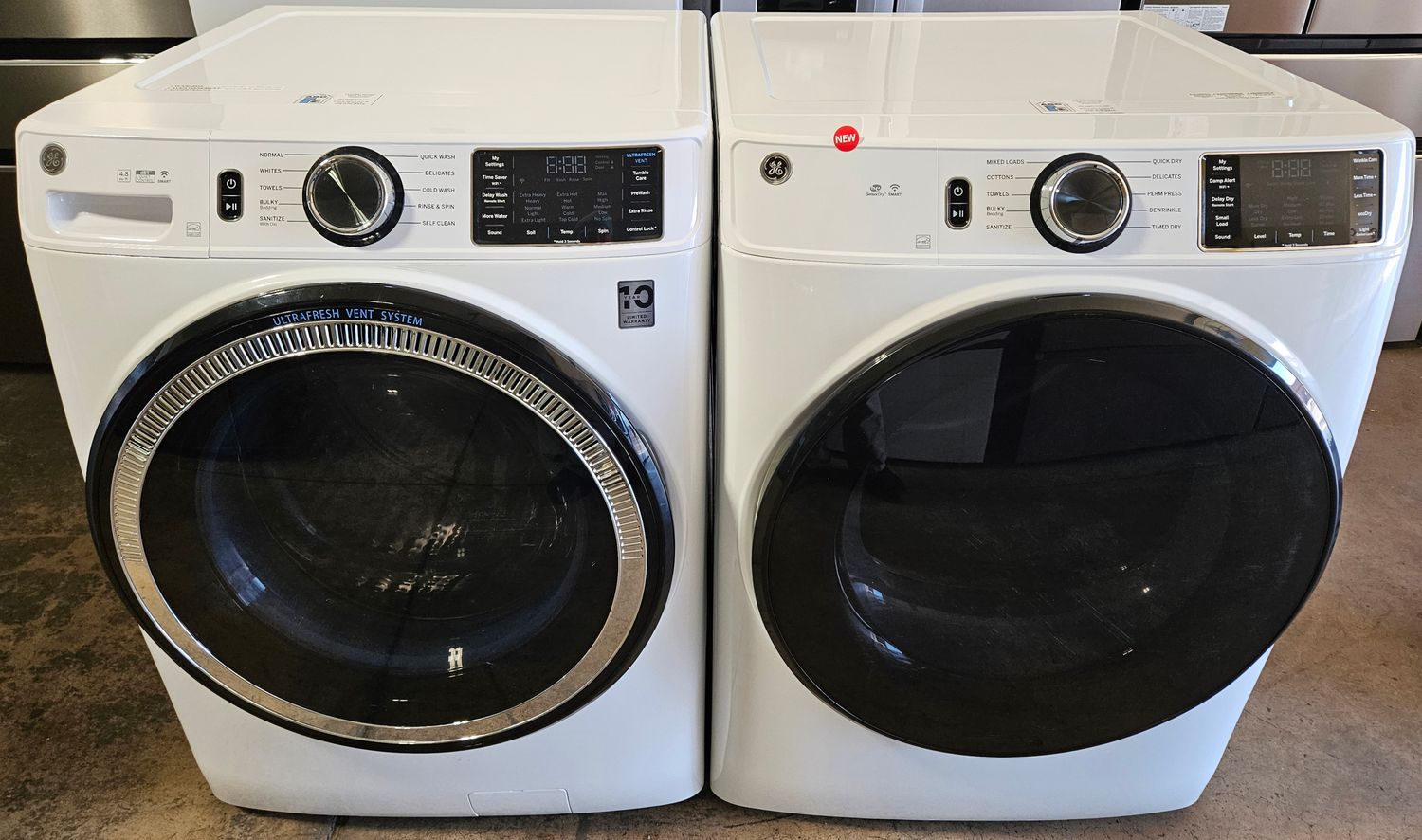 USED GE Front Load Washer (4.8cu.ft.) &amp; NEW! Large Capacity Electric Dryer (7.8cu.ft.)
